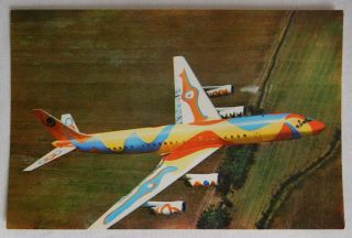 Movifoto Postcard Braniff International Airway Dc - 8 Flying Colours Of S America