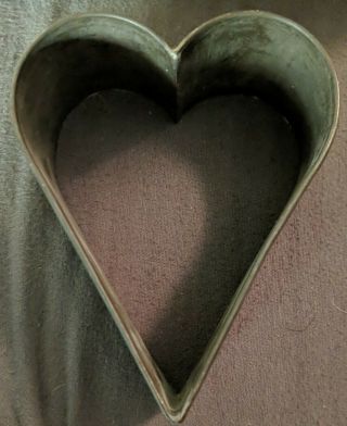 Vintage Handmade Tin Heart Shaped Primitive Cookie Cutter