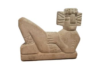 Pre - Columbian Mayan Antique Clay Terracotta Figure Chac Mool Statue Vintage 4 "