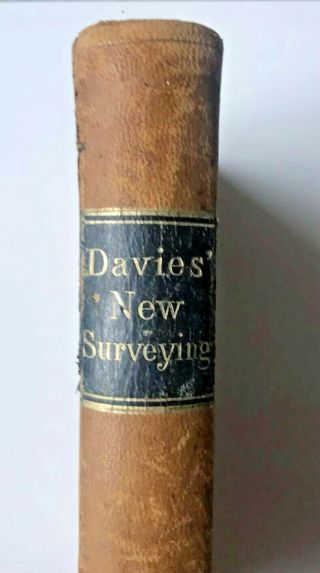 1871 Elements Of Surveying And Leveling Davies Surveying Antique Leather