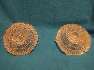 Vintage Rare Hexagon Glass Crystal Candle Holders Approx.  4x4 Inches Candlestick