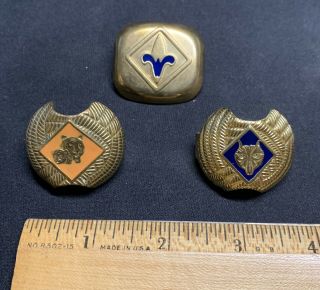 Set Of 3 Vintage Boy Scouts Bandana Tie Clip Slide Bsoa