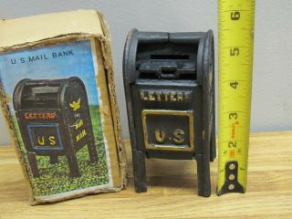 Vintage U.  S.  MAIL Coin Bank Cast Iron Letters Air Mail 2