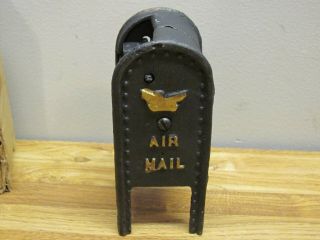 Vintage U.  S.  MAIL Coin Bank Cast Iron Letters Air Mail 3