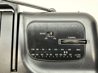 Vintage Sanyo MCD - Z1 Boombox AM FM Radio CD Cassette Tape Player CD Tape Dubbing 3