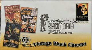 First Day Cover,  Vintage Black Cinema,  Set Of 5 Covers,  2007 - 08