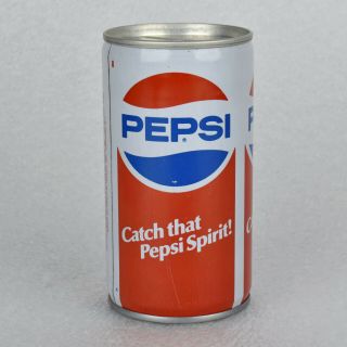 Vtg 1970s/80s Catch That Pepsi Spirit Cola Soda Can Steel & Aluminum Akron Ohio
