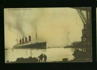 1929 Rms Mauretania - Cunard Line - Vintage Ship / Oceanliner Postcard
