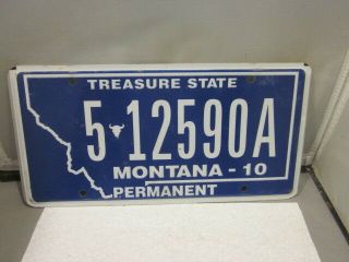 Montana License Plate 5 12590a Permanent Treasure State Expired Over 3 Years