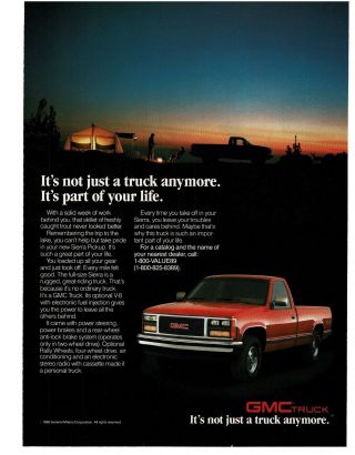 1988 Gmc Sierra Red Pickup Truck Vintage Ad