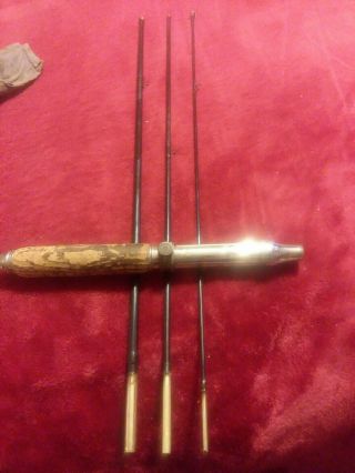 Vintage Samson Steel Fishing Rod Union Hardware Co.  Collectible 3pc 5ft Antique.