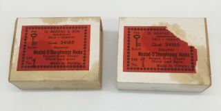 Vintage " O.  Mustad & Son " Key Brand Hooks,  Norway.  No 1,  Qual 34185 W/orig Boxes