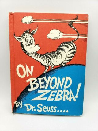Vintage 1955 Dr.  Seuss On Beyond Zebra Hardcover Childrens Book No Dust Jacket
