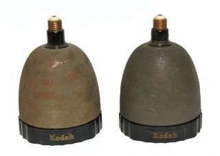 2 Vintage Kodak Safelights Screw - In Mounts Great Repurpose Item