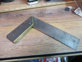Vintage Zeneth Marshall Wells Try Miter Square 7 1/2 " Pat Apr 27 1909 Brass