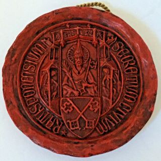 Vintage Wax Cast Wall Plate Plaque Regensburg Germany City Seal