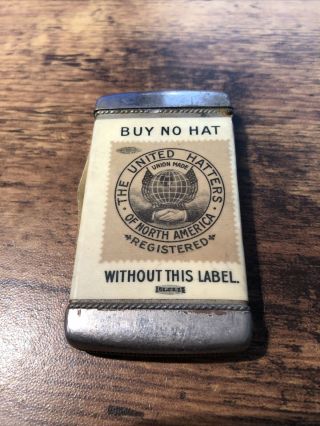 Rare Antique Advertising Match Safe United Hatter Of North America