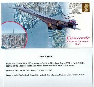 Concorde United Nations Day Fdc Signed By Pilot David Byass