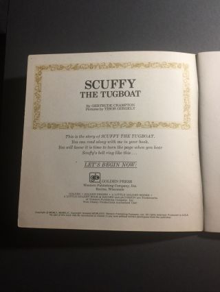 Scuffy The Tugboat Vintage Little Golden Book & Record Disneyland Record 205 2