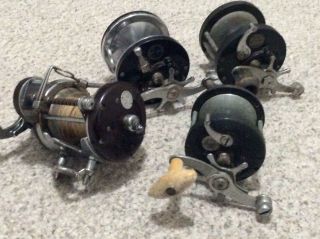 4 Old/collectible Ocean City Reels Odd Inductor/o.  C.  Line.  Nr