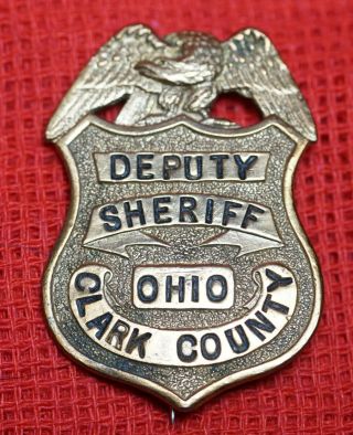 Antique Obsolete Clark County Ohio Sheriffs Office Badge