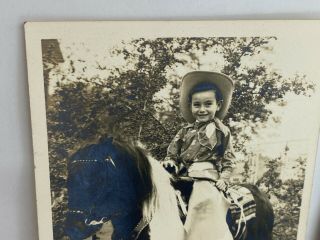 Vintage B&W Photos Cowboy Kid Pony Western Chaps Boy Hat Birthday 2