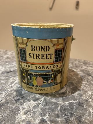 Vintage Tobacco Cardboard Bond Street Pipe Tobacco Philip Morris & Co