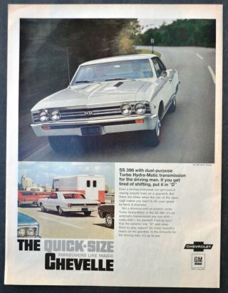 Vtg 1967 Chevrolet Chevelle Ss 396 Sport Coupe Auto Advertisement Print Ad Art