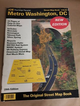 Metro Washington Dc Street Map Book Adc 29th Edition 1997 64pgs Complete Atlas
