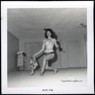 1960 Bunny Yeager Estate Pin - Up Photograph Pretty Stripper Burlesque Girl Velox