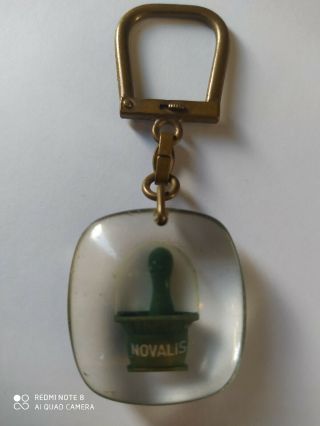 Porte - clés Bourbon mobile Pilon Pharmacie NOVALIS Keychain Vintage années 60 2