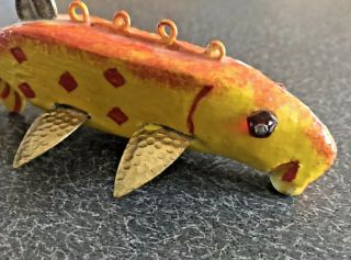 Rick Livermore Fish Decoy 5 Of Diamonds Sucker Minnesota Folk Art Mercury Dime