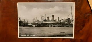 White Star Line Ships Inc Both Motor Ships At Liverpool C1933 Postcard