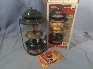 Vintage 1991 Coleman Adjustable Two Mantle Lantern Model 288a700 01/91