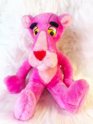 Vintage Pink Panther Plush 1964 Mighty Star 15 " Stuffed Animal