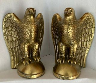 Vintage Philadelphia Mfg.  Co.  Brass Eagle Bookends 58b 6.  25 " X 4.  5 " X 3.  18 " Exc