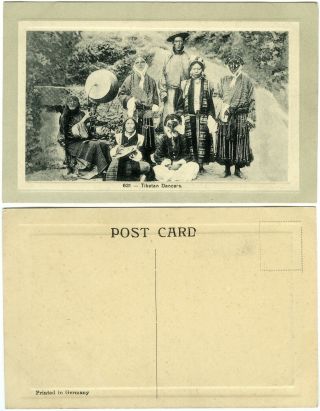 13) Nepal Tibet India,  Vintage Postcard,  Tibetan Dancers