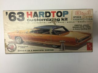 Vintage,  A M T,  1: 25 Scale,  63 Corvette Fast Back,  Un Built Kit,  Open Box:used