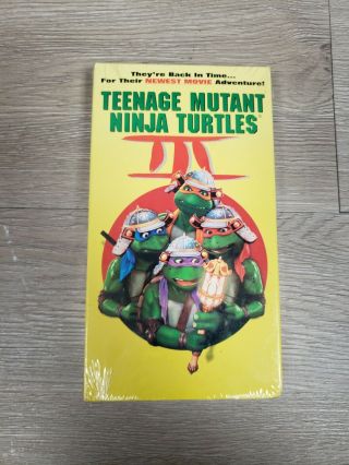 Vintage 1993 Tmnt 3 Movie Vhs Tape Factory Ninja Turtles Are Back In Time