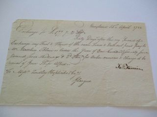 Antique Famous Autograph Museum Quality 18th Century Maryland 1788 Document Old