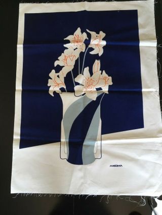 Vintage Marushka Lilies In A Vase Canvas Print Approx.  37 X 26.  5 " Unframed Nos