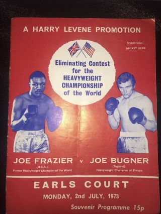 Vintage Boxing Programme Joe Frazier Vs Joe Bugner Earl 