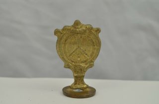Vintage Peace Sign Brass Wax Sealing Stamp Italy Symbol Letter Kf