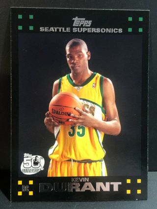 Kevin Durant 2007 - 08 Topps Black Rookie Card 112 Rc Nets Sonics Thunder L2
