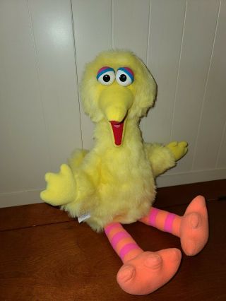 Vintage 22 " Playskool 1986 Sesame Street Pull String Talking Big Bird Plush Doll