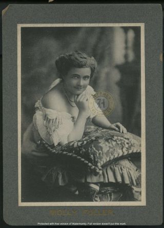 Vintage Broadway Actress Molly Fuller Cabinet Card Photograph By Schloss C 1890s