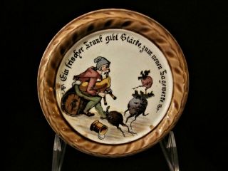 Antique Villeroy & Boch / Mettlach Beer Stein Coaster 1032 Gnomes - Ca 1900