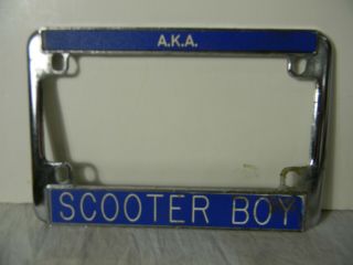 Vintage Vespa Scooter Aka " Scooter Boy " License Frame