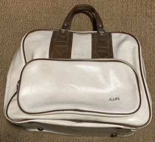 Vintage One Ball Bowling Bag Cream And Dark Brown