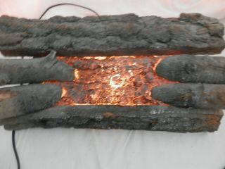 Retro 19 " Electric Faux Fireplace Logs Insert Crackling Glowing Vintage